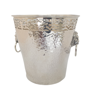 Aslan Motifli Gümüş Buz Kovası 