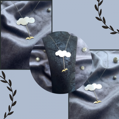 Gümüş Bulut Martı Kolye