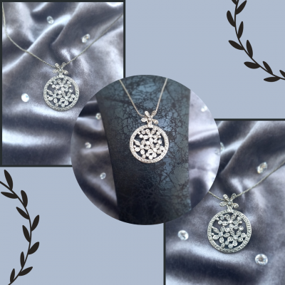 Gümüş Zirkon Taşlı Kolye