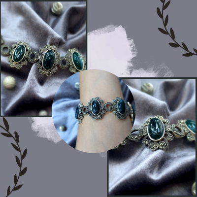 Gümüş Zümrüt Bileklik