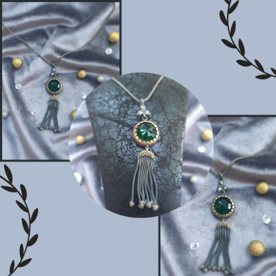 Gümüş Zümrüt Kolye