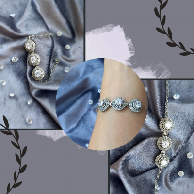 Zirkon Taşlı Gümüş Bileklik