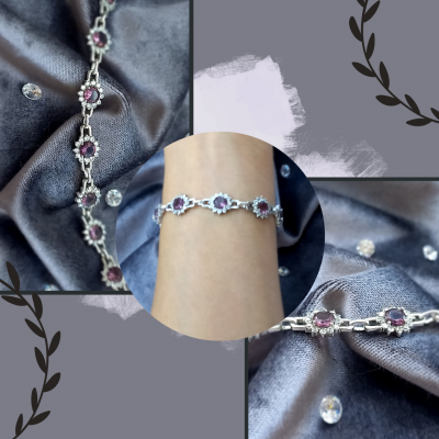 Zirkon Taşlı Gümüş Bileklik